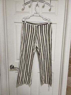 Vintage Bongo Y2K Striped Linen Pants - Size Medium - Great Condition